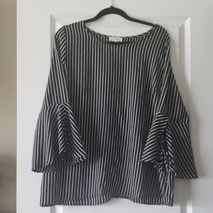 Black and white striped top